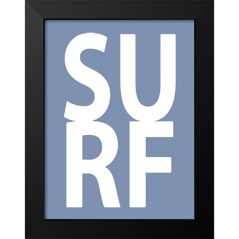 Surf Blue Black Modern Wood Framed Art Print by MacDowell, Jamie