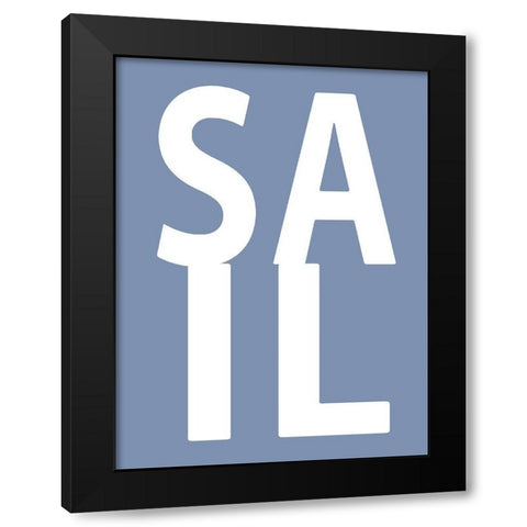 Sail Blue Black Modern Wood Framed Art Print by MacDowell, Jamie