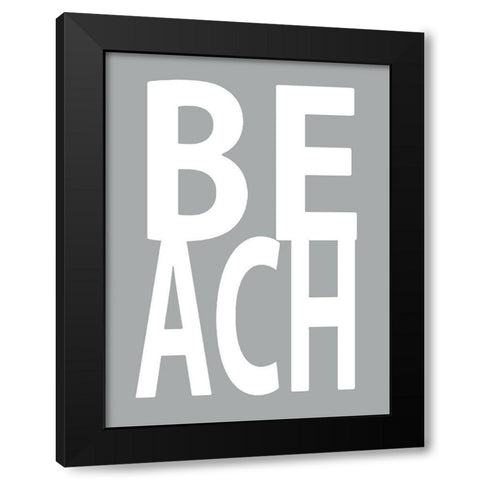 Beach Gray Black Modern Wood Framed Art Print by MacDowell, Jamie