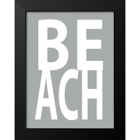 Beach Gray Black Modern Wood Framed Art Print by MacDowell, Jamie