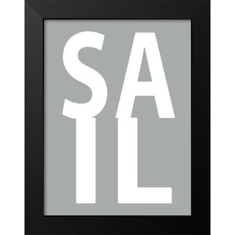 Sail Gray Black Modern Wood Framed Art Print by MacDowell, Jamie