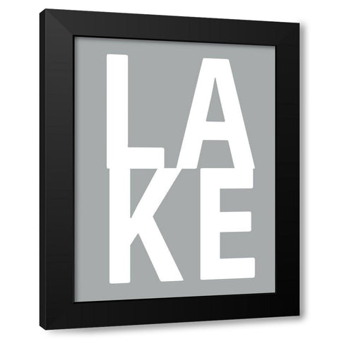 Lake Gray Black Modern Wood Framed Art Print by MacDowell, Jamie
