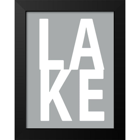 Lake Gray Black Modern Wood Framed Art Print by MacDowell, Jamie