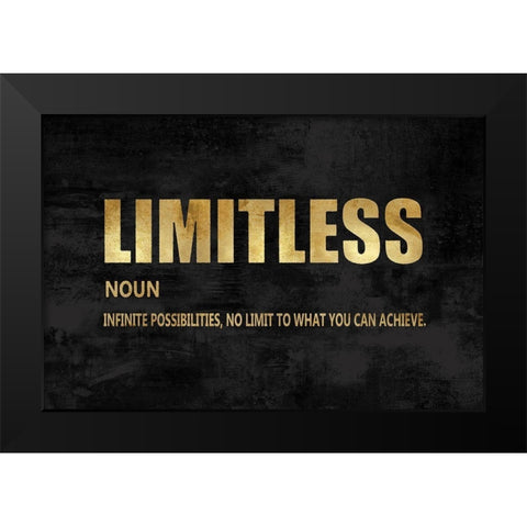 Limitless in Gold Black Modern Wood Framed Art Print by MacDowell, Jamie