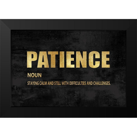 Patience in Gold Black Modern Wood Framed Art Print by MacDowell, Jamie