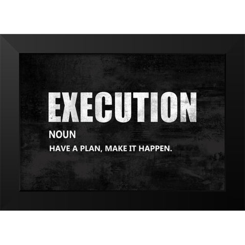 Execution on Black Black Modern Wood Framed Art Print by MacDowell, Jamie