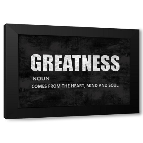 Greatness on Black Black Modern Wood Framed Art Print by MacDowell, Jamie