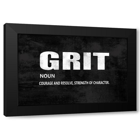 Grit on Black Black Modern Wood Framed Art Print by MacDowell, Jamie
