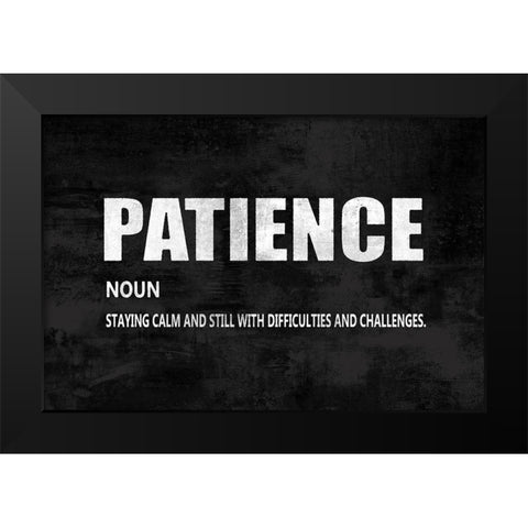 Patience on Black Black Modern Wood Framed Art Print by MacDowell, Jamie