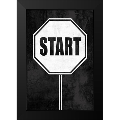 Start on Black Black Modern Wood Framed Art Print by MacDowell, Jamie