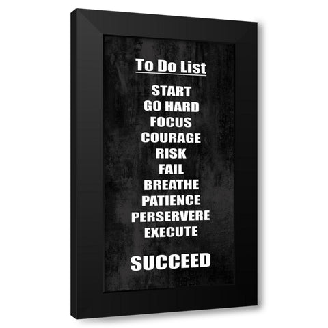 To Do List on Black Black Modern Wood Framed Art Print by MacDowell, Jamie