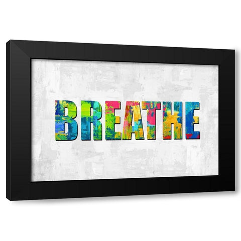 Breathe in Color Black Modern Wood Framed Art Print by MacDowell, Jamie