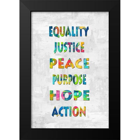 Equality Justice in Color Black Modern Wood Framed Art Print by MacDowell, Jamie