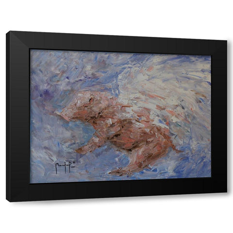 Heavenly Pig Black Modern Wood Framed Art Print by Foster, Joseph Marshal