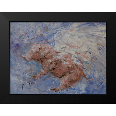 Heavenly Pig Black Modern Wood Framed Art Print by Foster, Joseph Marshal