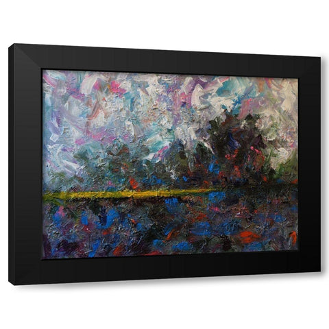 Golden Pond Black Modern Wood Framed Art Print with Double Matting by Foster, Joseph Marshal