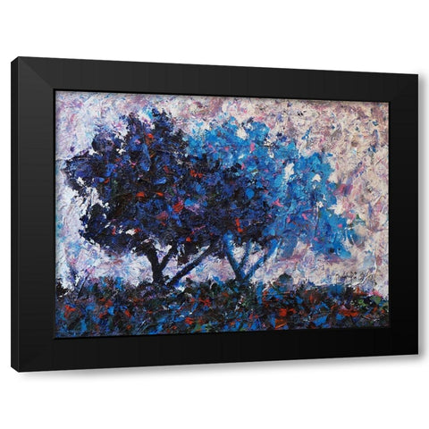 Blue Trees Black Modern Wood Framed Art Print with Double Matting by Foster, Joseph Marshal