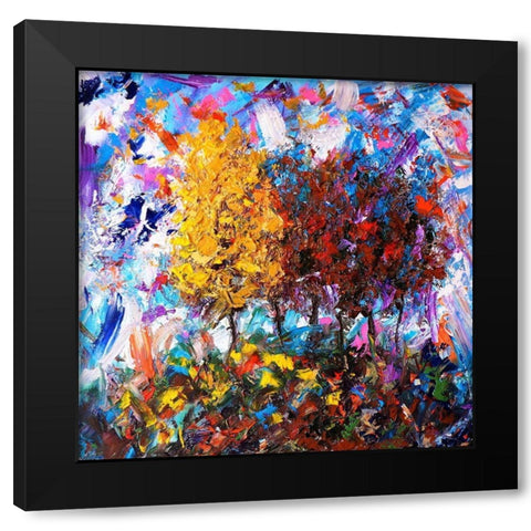 Orange and Red Tree Black Modern Wood Framed Art Print with Double Matting by Foster, Joseph Marshal