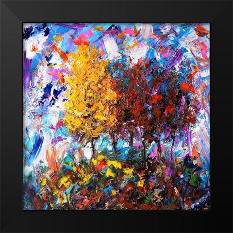 Orange and Red Tree Black Modern Wood Framed Art Print by Foster, Joseph Marshal