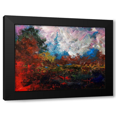 Burnt Orange Landscape Black Modern Wood Framed Art Print by Foster, Joseph Marshal