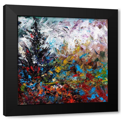 Colorful Winter Black Modern Wood Framed Art Print by Foster, Joseph Marshal