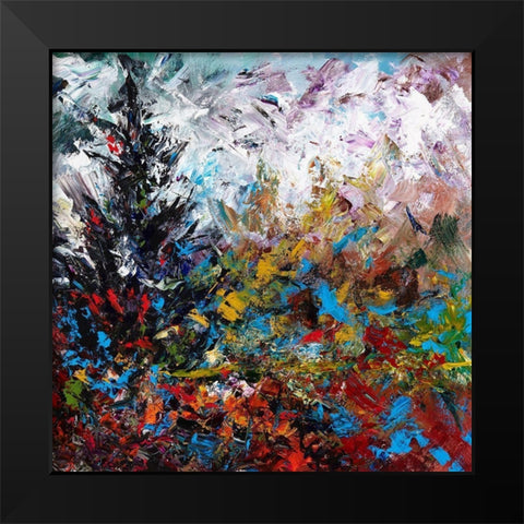 Colorful Winter Black Modern Wood Framed Art Print by Foster, Joseph Marshal