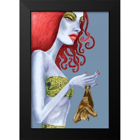 Bat Black Modern Wood Framed Art Print by Goddess, Jami
