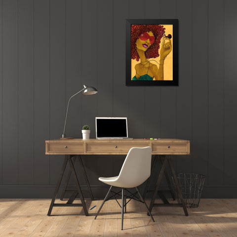 Black Widow Black Modern Wood Framed Art Print by Goddess, Jami