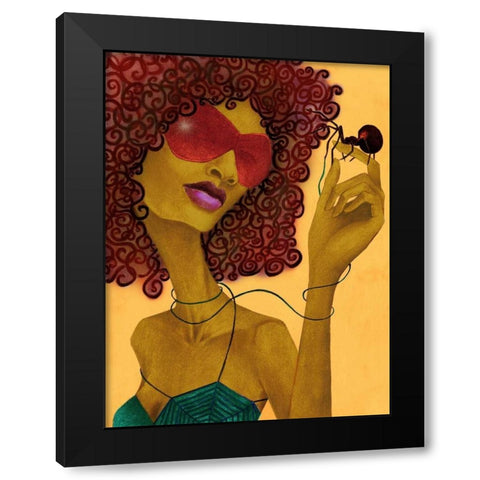 Black Widow Black Modern Wood Framed Art Print by Goddess, Jami