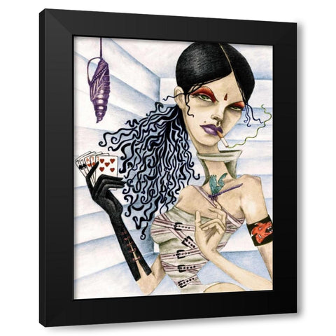 Cassandra Black Modern Wood Framed Art Print with Double Matting by Goddess, Jami
