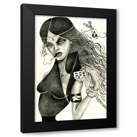Cassandra II (Drawing) Black Modern Wood Framed Art Print by Goddess, Jami