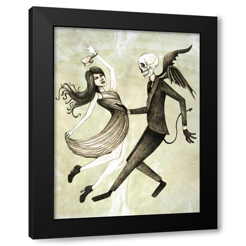 Dance Black Modern Wood Framed Art Print by Goddess, Jami