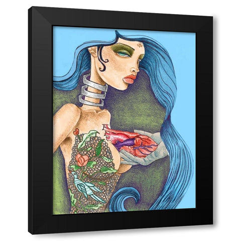 Heart Black Modern Wood Framed Art Print by Goddess, Jami
