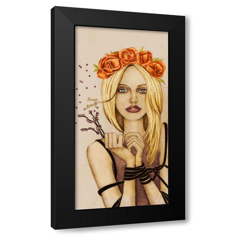 Inner Beauty Black Modern Wood Framed Art Print by Goddess, Jami