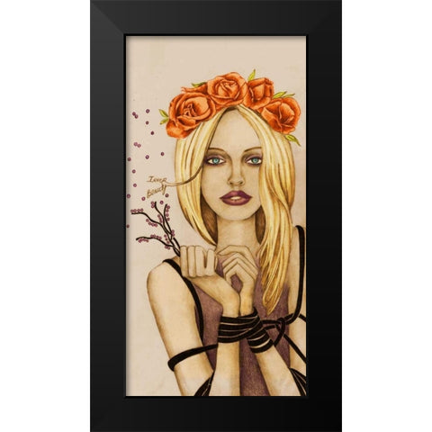 Inner Beauty Black Modern Wood Framed Art Print by Goddess, Jami