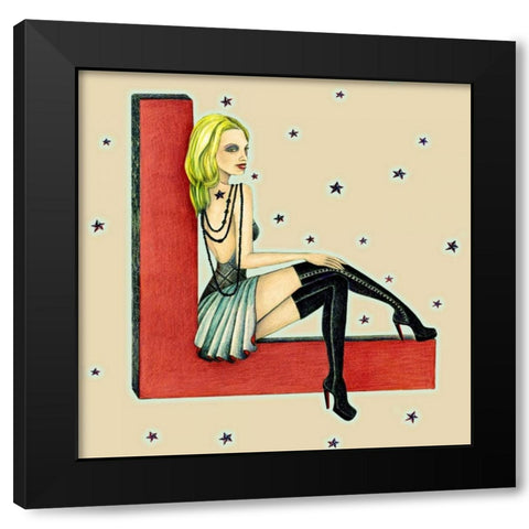 Lisa Black Modern Wood Framed Art Print by Goddess, Jami