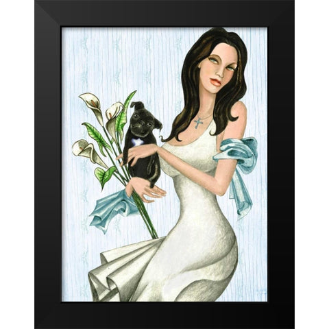 Maria and Lulu Black Modern Wood Framed Art Print by Goddess, Jami