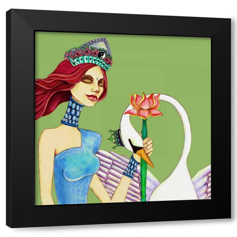 Queen Black Modern Wood Framed Art Print with Double Matting by Goddess, Jami