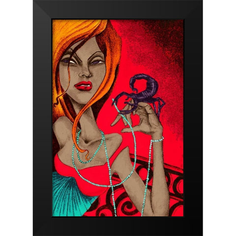 Scorpion Black Modern Wood Framed Art Print by Goddess, Jami