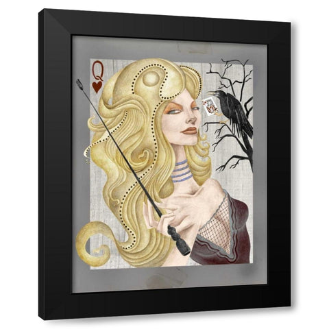 Summer Black Modern Wood Framed Art Print with Double Matting by Goddess, Jami
