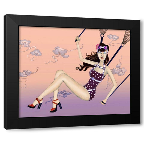 Susie Black Modern Wood Framed Art Print by Goddess, Jami