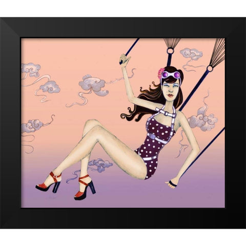 Susie Black Modern Wood Framed Art Print by Goddess, Jami