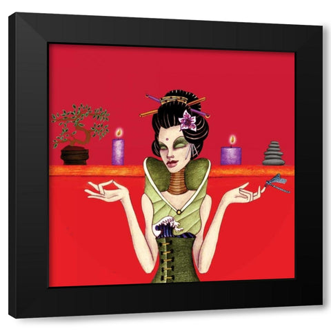 Zen Mistress Black Modern Wood Framed Art Print by Goddess, Jami