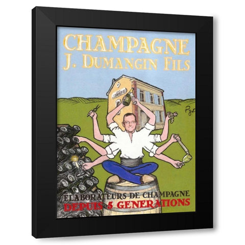 Yogi Black Modern Wood Framed Art Print with Double Matting by Got, Jean-Pierre