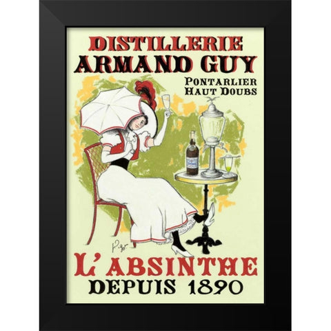 La Dame a l ombrelle Black Modern Wood Framed Art Print by Got, Jean-Pierre