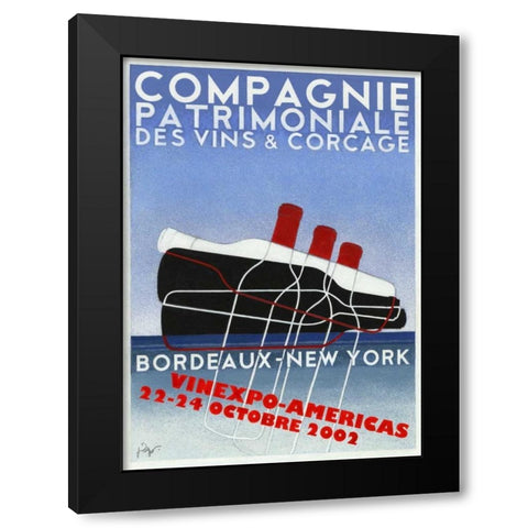 Transat Black Modern Wood Framed Art Print with Double Matting by Got, Jean-Pierre