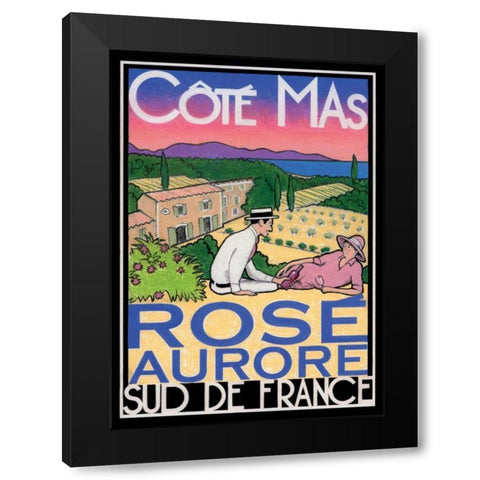 Rose Aurore Black Modern Wood Framed Art Print with Double Matting by Got, Jean-Pierre