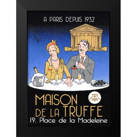 Diamant noir Black Modern Wood Framed Art Print by Got, Jean-Pierre