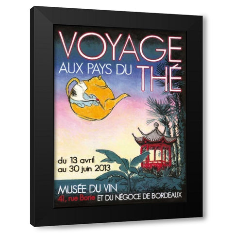 Voyage aux pays des thes Black Modern Wood Framed Art Print with Double Matting by Got, Jean-Pierre