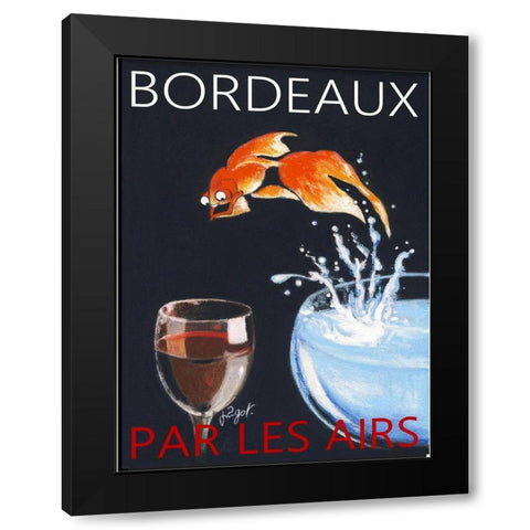 Bordeaux par les airs Black Modern Wood Framed Art Print by Got, Jean Pierre